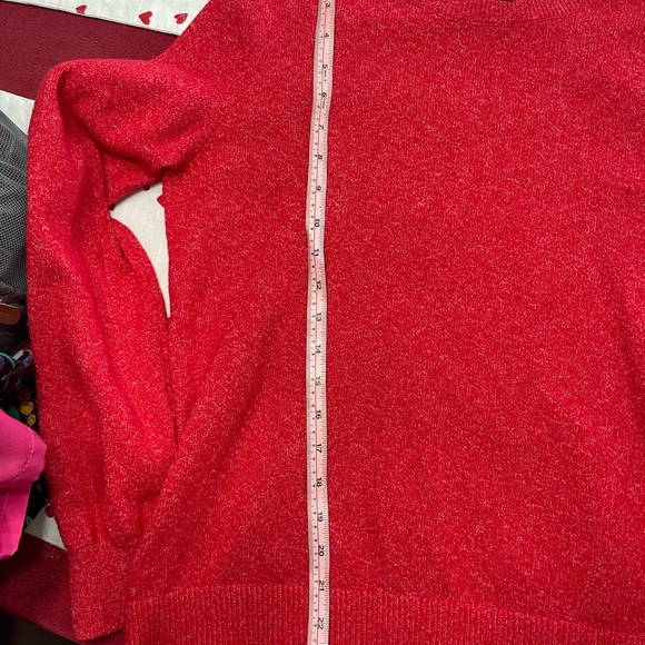 Loft Outlet Red Sz Med with Rhinestones on shoulder - Picture 12 of 14